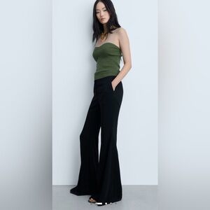 Mango Black Flare Trousers NWOT